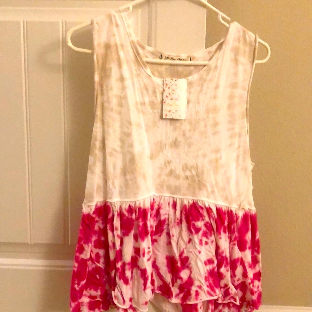 Free People Hot Hibiscus Combo Sleeveless T-Shirt Tank Top NWT Size S